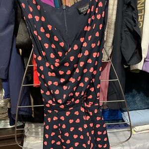 Topshop Red and Blue Jumpsuit with Heart Print